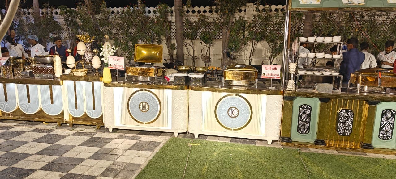 Stage and hall décor at a recent celebration — Prachiti Caterers, Indore