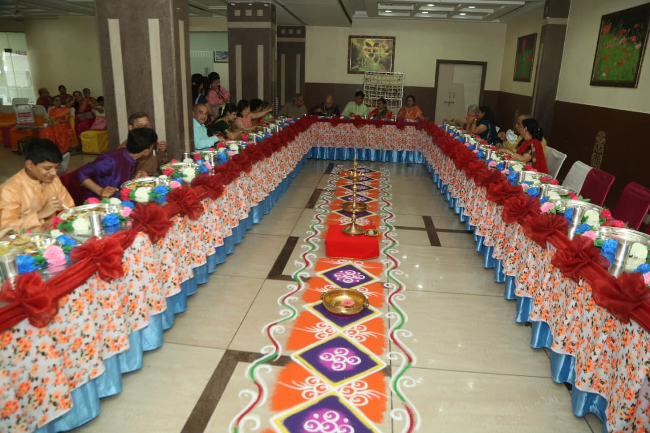 Stage and hall décor at a recent celebration — Prachiti Caterers, Indore