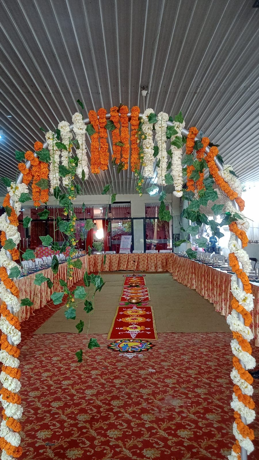 Stage and hall décor at a recent celebration — Prachiti Caterers, Indore