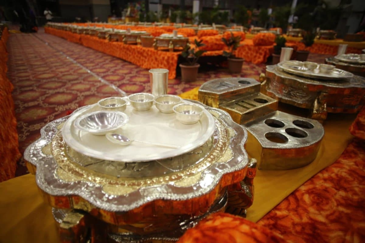 An overhead shot of a Prachiti Caterers dish
